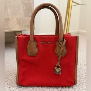 Michael Kors Red Mini Tote Canvas Bag